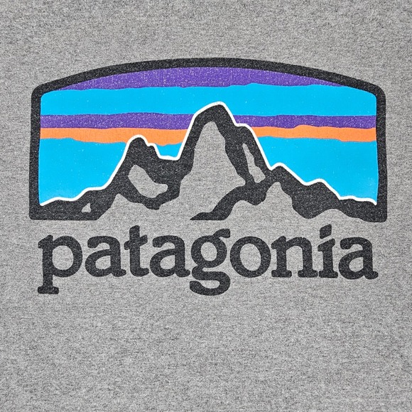Patagonia Gray Crewneck Sweatshirt Classic Logo Mountains Pullover Men's XL - Picture 3 of 7